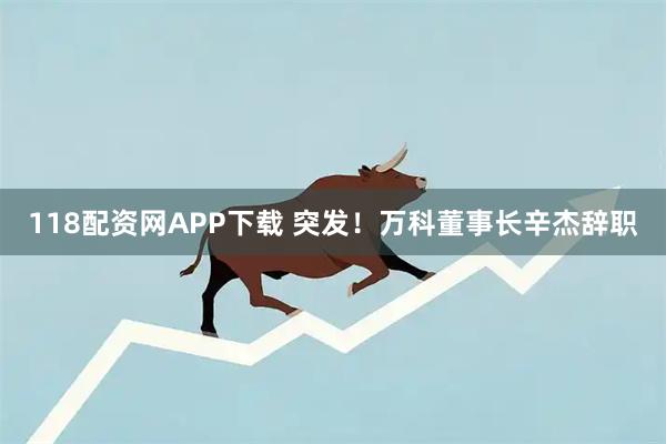 118配资网APP下载 突发！万科董事长辛杰辞职